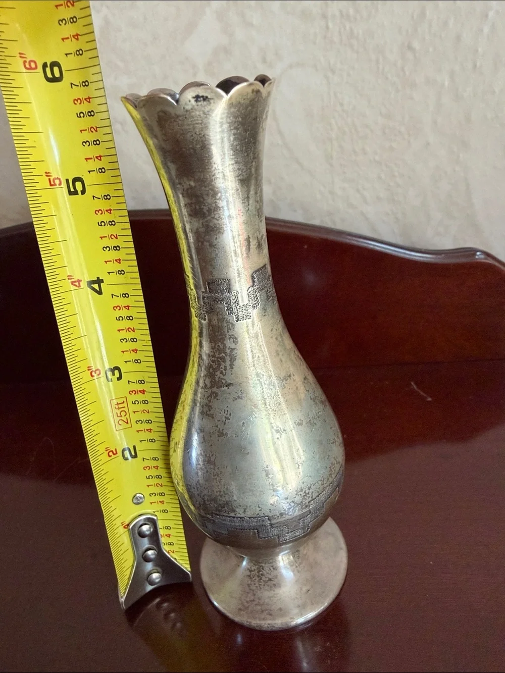 Vintage Peru 925 sterling silver Bud Vase - Elegant Accent